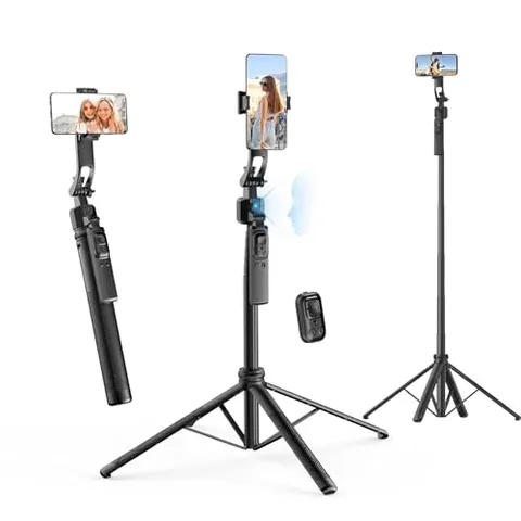 Treppiede Smartphone Tracciamento, Rollei Easy Creator Tripod Face Tracking 360 Bastone Selfie Estensibile 38~163cm con Telecomando per Tiktok Video e Vlog, Treppiede-Smartphone-Bastone-Selfie-Stick