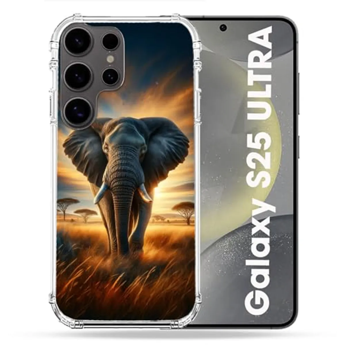 Cokitec Cover rinforzata per Samsung Galaxy S25 Ultra Animal Elephant Savane