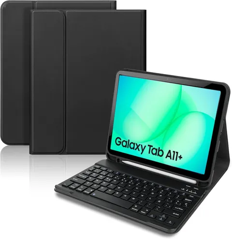 KTOITION Generico Custodia con Tastiera Bluetooth per Samsung Galaxy Tab A9+ 11 Pollici Nero Antiscivolo Compatibile SM-X210/X218/X216B