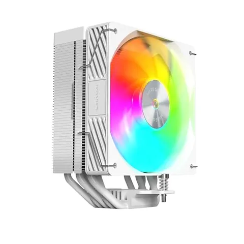 Mars Gaming MCPU-X5ARGB, Dissipatore CPU 280W TDP, 5x Heatpipes HCT Nuova Generazione, Ventola PWM SI Extreme-Silent ARGB 120mm, Nucleo in Rame Iperbilanciato, Compatibilità Universale, Bianco