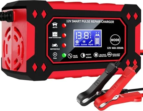 DSGKUU Caricabatteria da auto 6A e mantenitore, ricarica intelligente da 12 V per batterie al piombo (AGM/Gel/SLA), compatibile con auto, SUV, CRV, marine, tosaerba