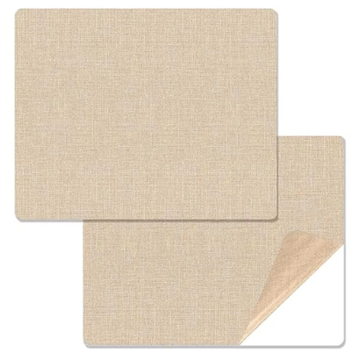 Oiieco Toppe adesive in tessuto di lino, 2 pezzi, 28 x 20 cm, extra dimensioni, impermeabili, autoadesive, per divani, sedili auto, mobili, tende da sole, tende, sedie, colore: grigio chiaro
