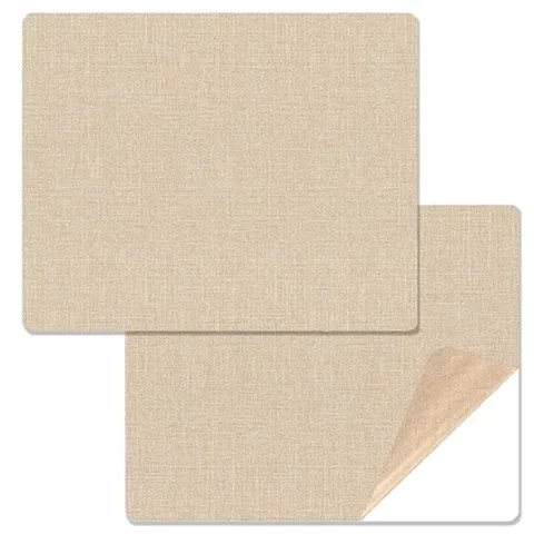 Oiieco Toppe adesive in tessuto di lino, 2 pezzi, 28 x 20 cm, extra dimensioni, impermeabili, autoadesive, per divani, sedili auto, mobili, tende da sole, tende, sedie, colore: grigio chiaro