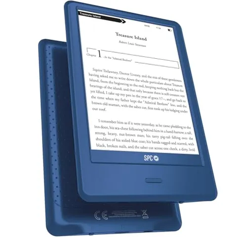 SPC Dickens Light 2 Pro – E-book 6 pollici touch screen E-Ink | Luminosità e temperatura del colore regolabili | 8 GB oltre 8000 libri | 1 mese di autonomia | Leggero e sottile | USB-C | Blu
