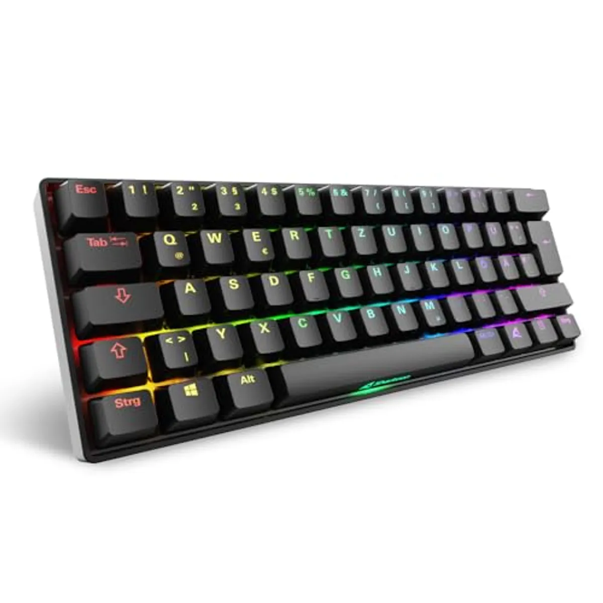 Sharkoon Skiller SGK50 S4 Gen2, nero, Gateron Yellow, 60% layout DE