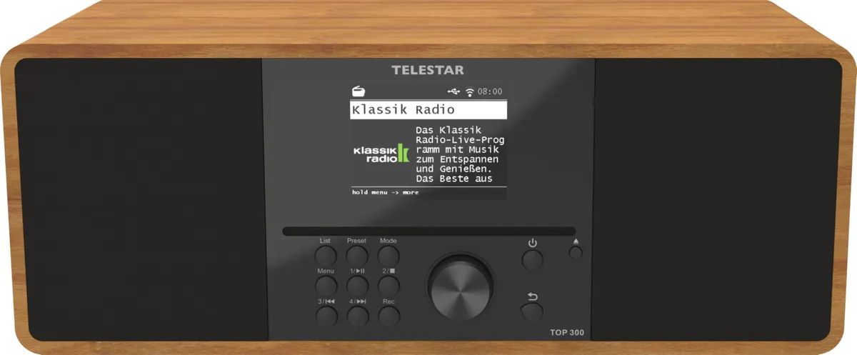TELESTAR TOP 300 – Radio DAB+/Internet con lettore CD, stereo – Legno