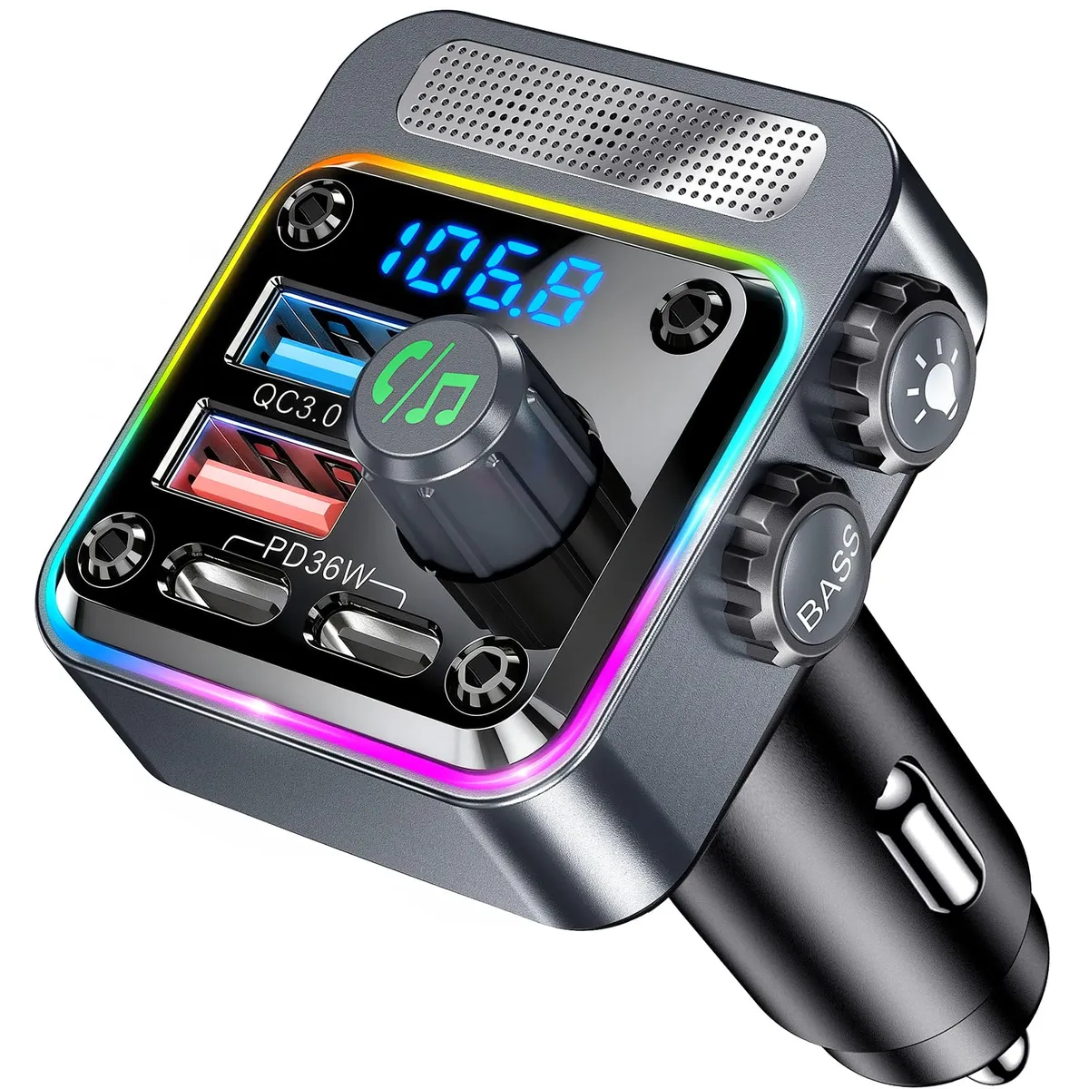 GizmoVine Trasmettitore FM Bluetooth per Auto