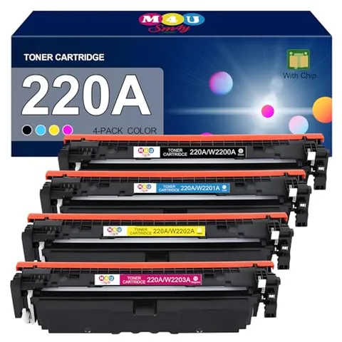 M4U SM4Y 220A Toner Cartridges Set compatibile per 220A W2200A W2201A W2202A W2203A Toner Cartridge, Working for Color Pro 4202dw MFP 4302fdw (nero, ciano, magenta, giallo)