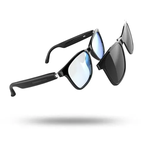 Energy Sistem Occhiali da sole RayFlex Music con connessione Bluetooth Con Lenti Anti Luce Blu Magnetiche Polarizzate UV400 Microfono Assistente Vocale IPX5 Touch Control Audio Wireless Chiamate