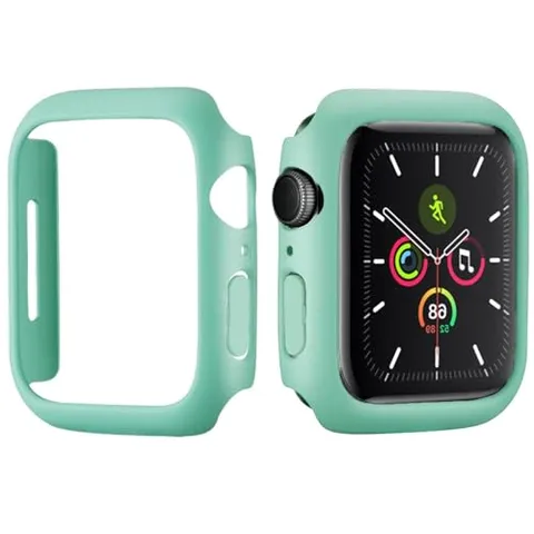 Anybase Custodia rigida per Apple Watch 41 mm Series 8/9/SE 2, bumper ultra sottile, retro aperto, protezione trasparente, verde chiaro