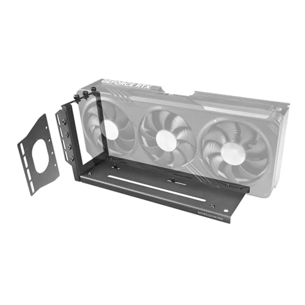 Mars Gaming MCA-GCV, Supporto Verticale Universale per Schede Grafiche, Base Magnetica Antiscivolo, Compatibile con Modelli Fino a 3 Slot, Supporto GPU Installazione Versatile 2X Staffe PCI, Nero