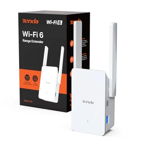 Tenda Ripetitore WiFi 6 A23, Amplificatore Dual Band AX1500, WiFi Extender, Access Point, Porta Gigabit Ethernet, Compatibile con Tutti i Box Internet, Facile Installazione