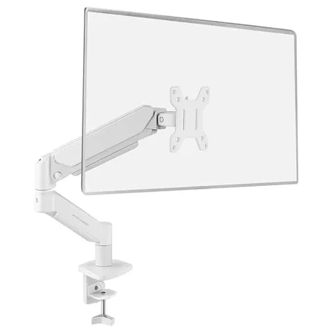 Mars Gaming MARM-PRO1, Supporto per Monitor con Molla a Gas per Schermi fino a 32”, Movimento Articolato 360° e Regolabile in Altezza, Compatibile con VESA 75x75 e 100x100, Bianco